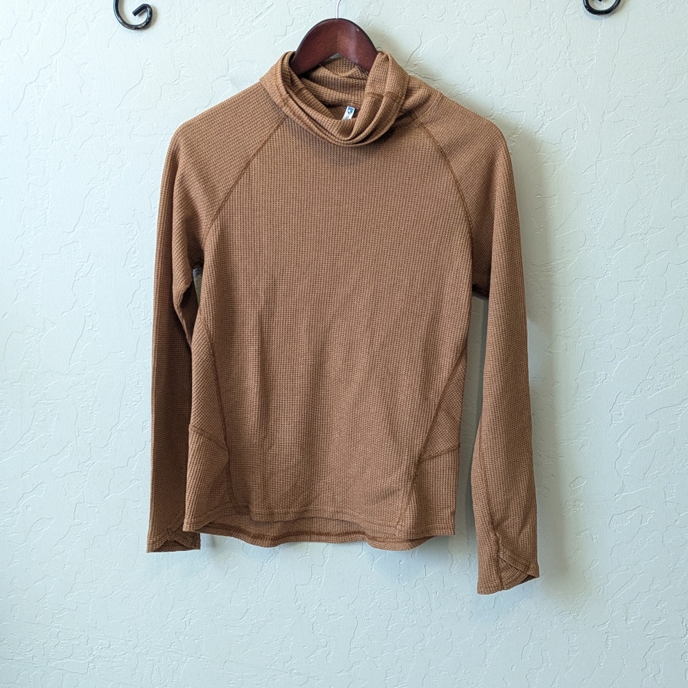 Kuhl Petra Turtleneck Long Sleeve Rust Orange Quilted - Picture 3 of 8